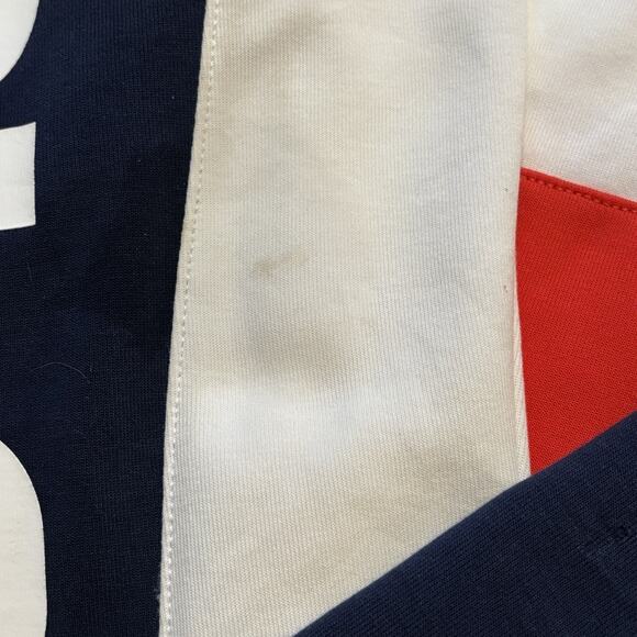 Polo Ralph Lauren Red White Blue ColorBlock Double Knit Hoodie Logo Women Large* - Picture 9 of 10